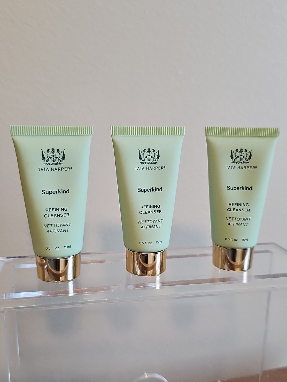 Lot of 3 Tata Harper Superkind Refining Cleanser - Travel Size 0.5 oz  New